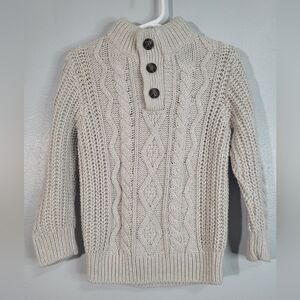 Baby Gap Toddler Pullover Henley Style Cable Knit Sweater Size 2T.